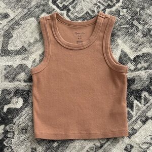 CROP TOP Rylee + Cru Kids Brown Tank Top